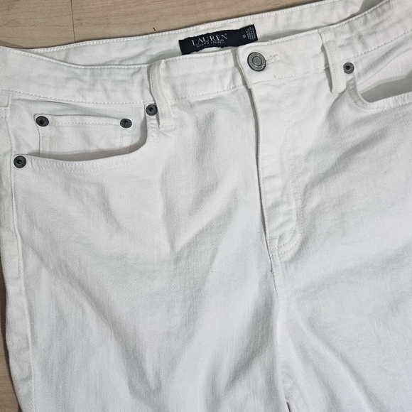 Lauren Ralph Lauren High Waist Skinny Crop Ankle White Denim Jeans size 10 - Picture 4 of 9